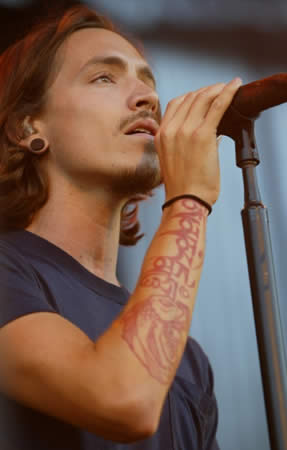 Brandon Boyd singer of the band Incubus and his sanskrit tatoos of the